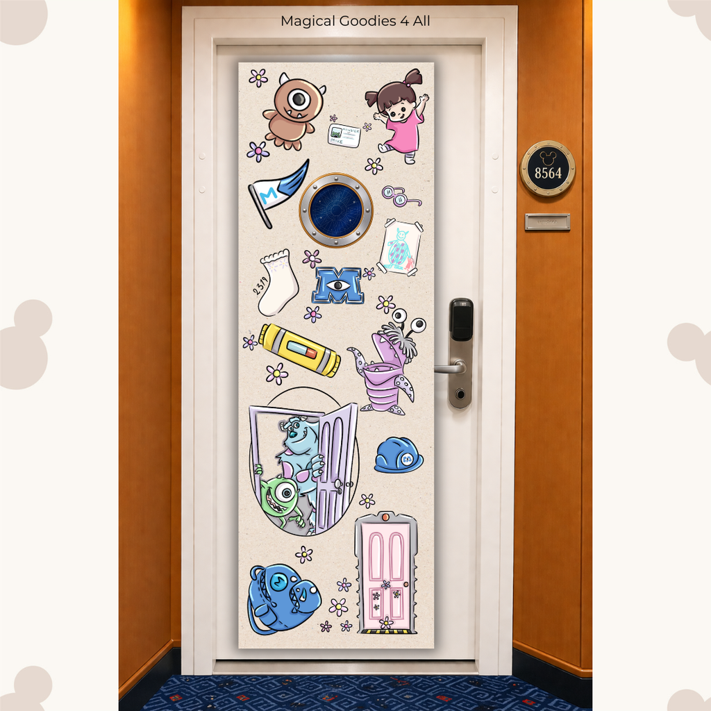 Personalized Monsters Inc Cruise Door Banner Digital Download | Custom Disney Cruise Cabin Door Decor Printable