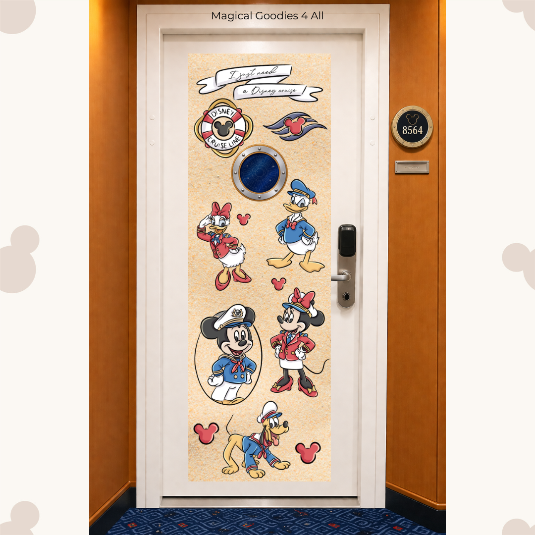 Disney Cruise Inspired Door Banner with Custom Room Number | Cruise Cabin Door Decoration | Digital Download