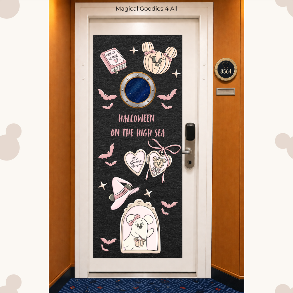 Halloween on the High Sea Cruise Door Banner | Disney Cruise Inspired Door Decoration | Personalized Cruise Door Sign Digital Download