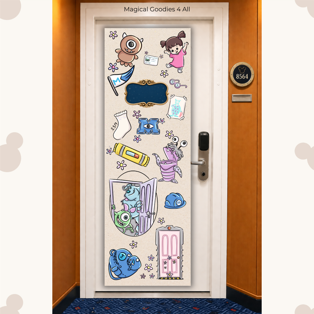 Personalized Monsters Inc Cruise Door Banner Digital Download | Custom Disney Cruise Cabin Door Decor Printable