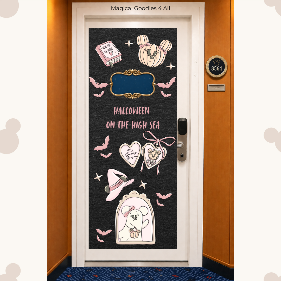 Halloween on the High Sea Cruise Door Banner | Disney Cruise Inspired Door Decoration | Personalized Cruise Door Sign Digital Download