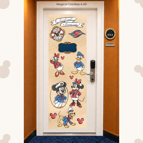 Disney Cruise Inspired Door Banner with Custom Room Number | Cruise Cabin Door Decoration | Digital Download